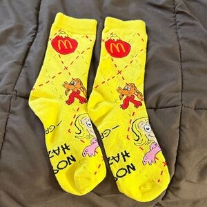 McDonald's 2025 Yellow Holiday Grinch Character Socks